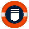 The Substack logo inside a white-striped orange life preserver.