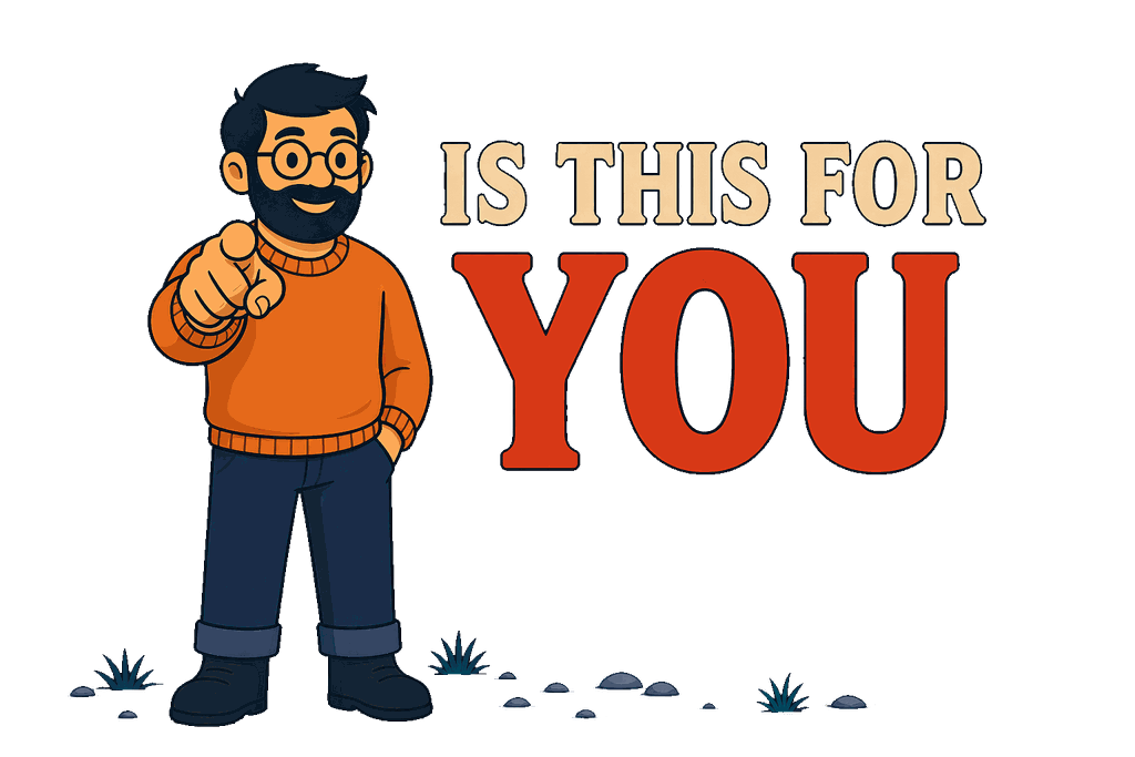 A man with glasses and a beard points forward next to large text that reads IS THIS FOR YOU.