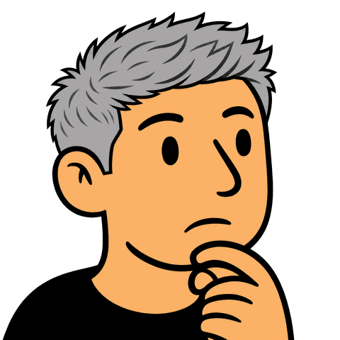 A man with grey hair in a black shirt rests his hand on his chin.