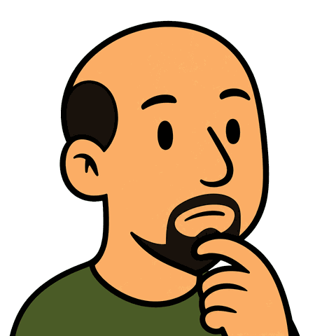 A balding man with a black goatee in a green shirt rests his hand on his chin.